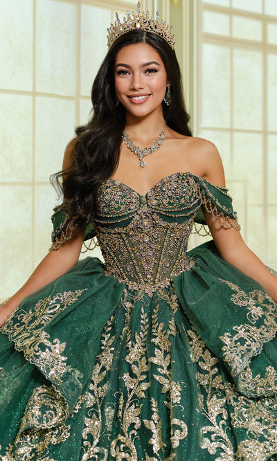 Princesa by Ariana Vara PR30205 - Tiered Glitter Tulle Sweetheart Gown Quinceanera Dresses