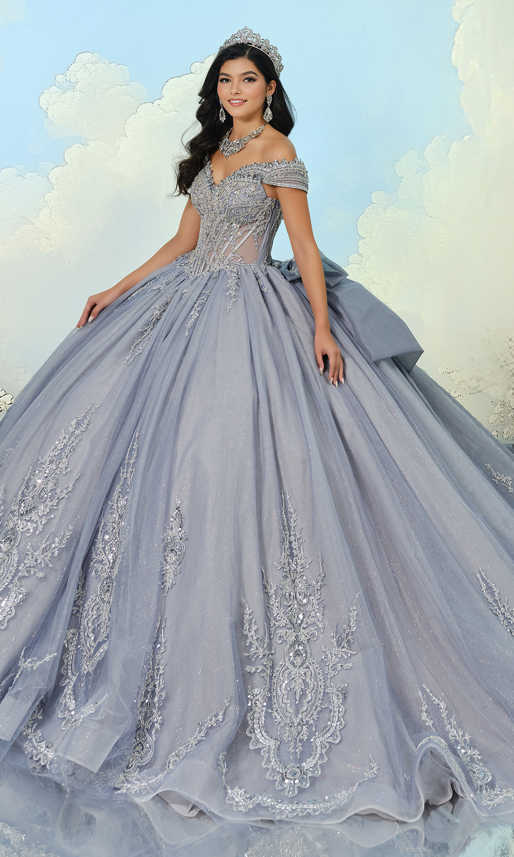 Princesa by Ariana Vara PR30211 - Sweetheart Beaded Ballgown with Back Bow Ball Gowns