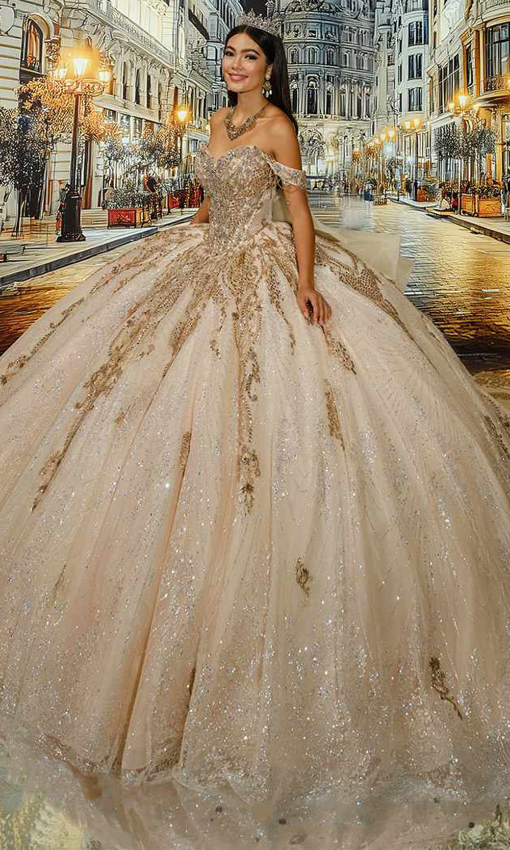 quinceanera dresses brown Princesa by Ariana Vara PR30224 - Long Cracked Ice, Metallic Lace Applique, Sequin, Stone Accents, Beading & Crinoline Ballgown Dress 061926dg 3XL Occasion Plate IV, Enlisted Blue Size:US 16W / UK 20 / EU 46