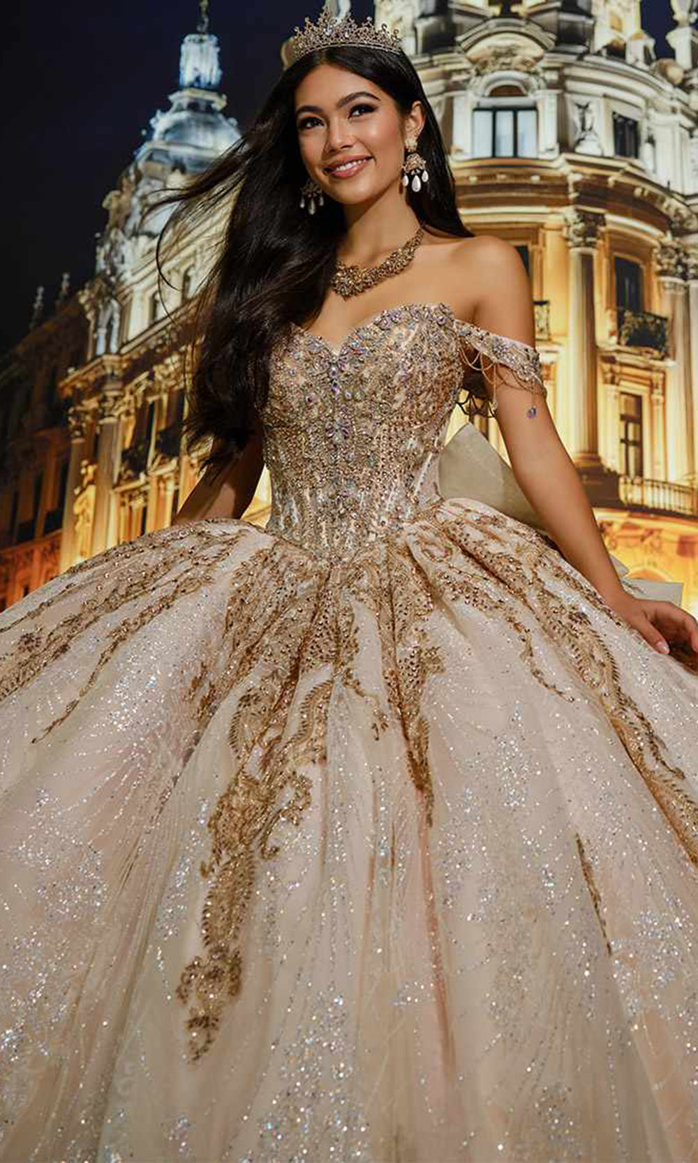 champagne and gold quince dress Princesa PR30224 stopping choice for your Size:S (Buy Now) bohemian beach wedding dress Women's Maxi Strapless Scarf