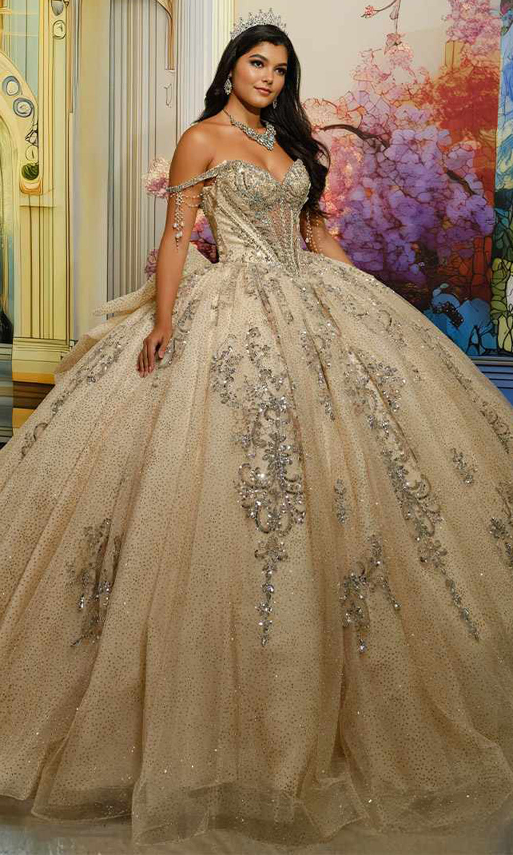 Princesa PR30231 - Sweetheart Illusion Corset Beaded Quince Gown Quinceanera Dresses