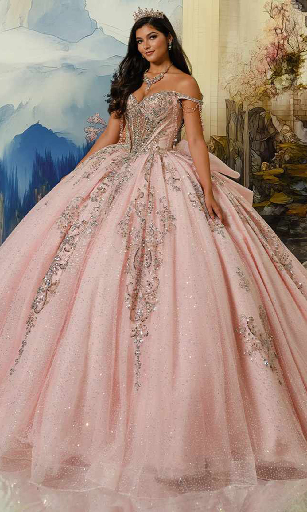 Princesa PR30231 - Sweetheart Illusion Corset Beaded Quince Gown Quinceanera Dresses