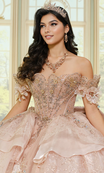 Princesa by Ariana Vara PR70106 - Floral Off Shoulder Layered Ballgown Quinceanera Dresses
