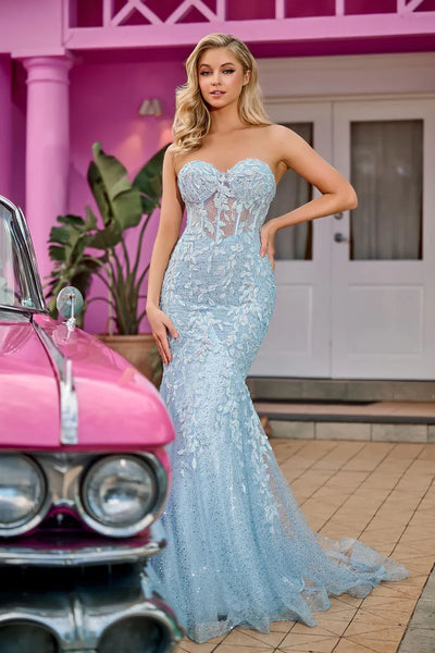 Portia and Scarlett PS24144 - Lace Appliqued Mermaid Gown