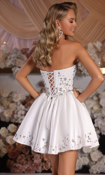 Portia and Scarlett PS25567 - Floral Beaded Sweetheart Mini Dress Homecoming Dresses