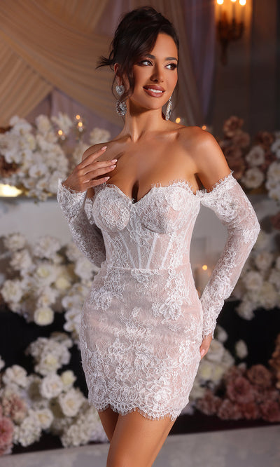 Portia and Scarlett PS25570 - Lace Off-Shoulder Sheath Dress Cocktail Dresses