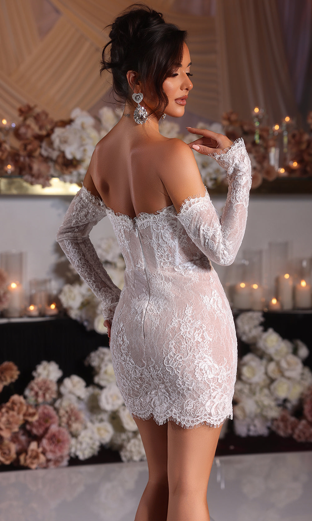 Portia and Scarlett PS25570 - Long Sleeve Lace Cocktail Dress Cocktail Dresses