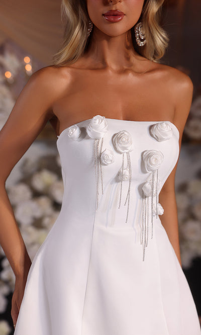 Portia and Scarlett PS25572 - Strapless Short Dress with Beaded Fringe Cocktail Dresses