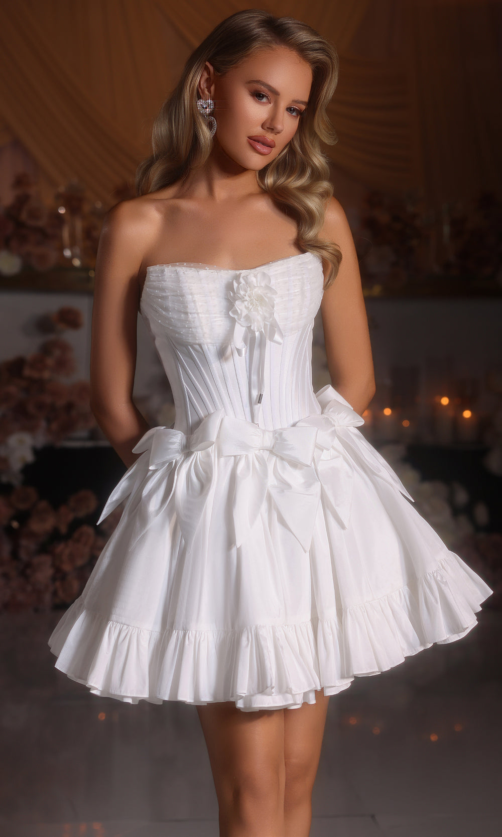 Portia and Scarlett PS25700 - Scoop Mini Dress with Ruffled Hem Cocktail Dresses