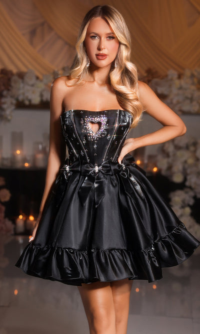 Portia and Scarlett PS25732 - Bow Accent A-Line Short Dress Cocktail Dresses