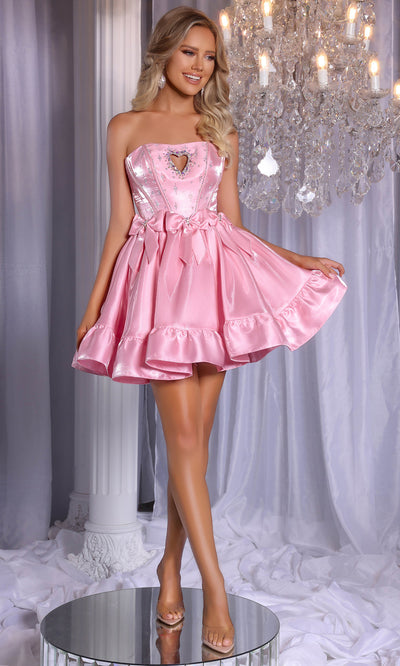 Portia and Scarlett PS25732 - Bow Accent A-Line Short Dress Cocktail Dresses