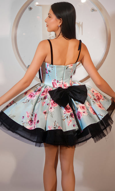 Portia and Scarlett PS25765 - Ribbon Strap Floral Sweetheart Dress Homecoming Dresses