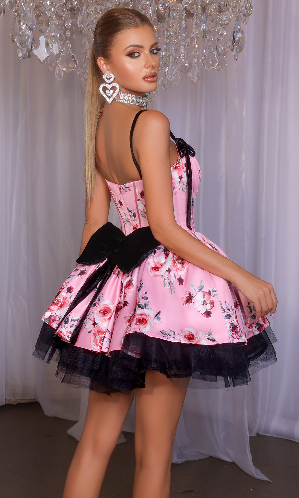 Portia and Scarlett PS25765 - Ribbon Strap Floral Sweetheart Dress Homecoming Dresses