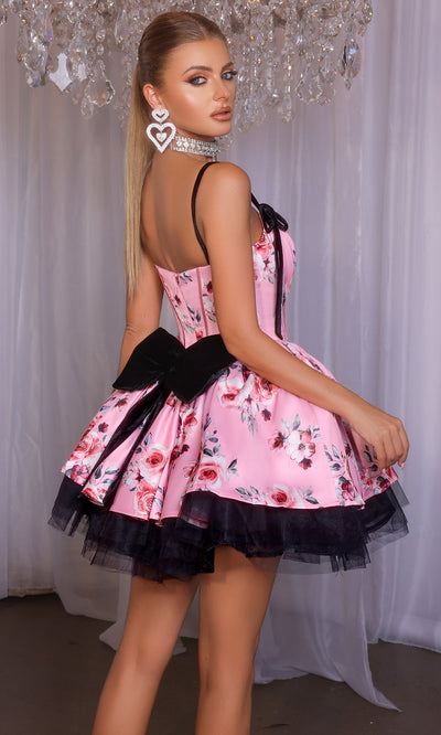 Portia and Scarlett PS25765 - Ribbon Strap Floral Sweetheart Dress Homecoming Dresses