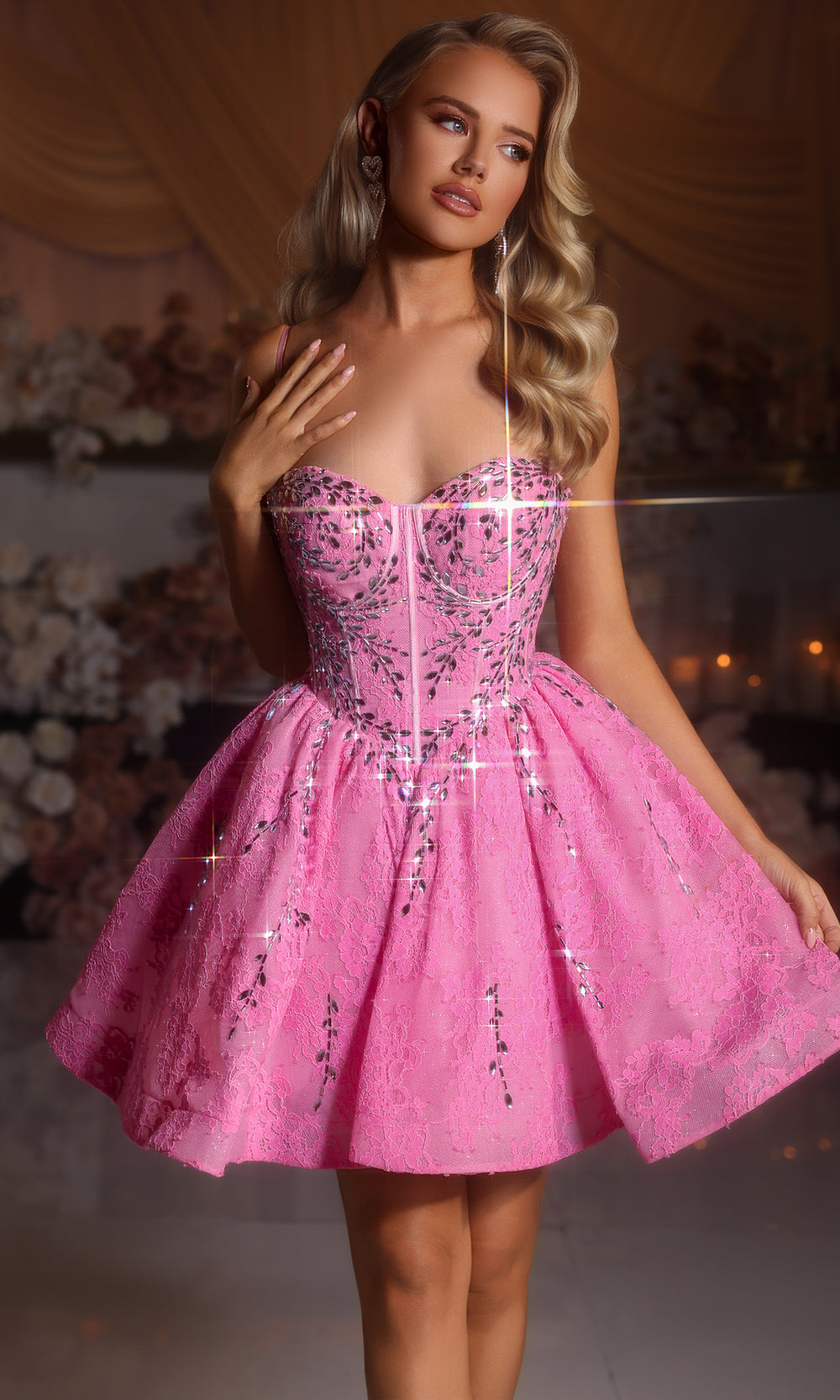 Portia and Scarlett PS25784 - Sleeveless Beaded Appliqued Dress Homecoming Dresses