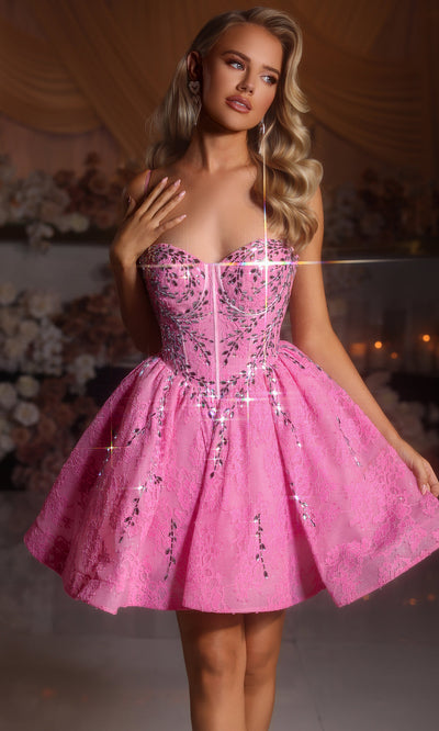 Portia and Scarlett PS25784 - Sleeveless Beaded Appliqued Dress Homecoming Dresses