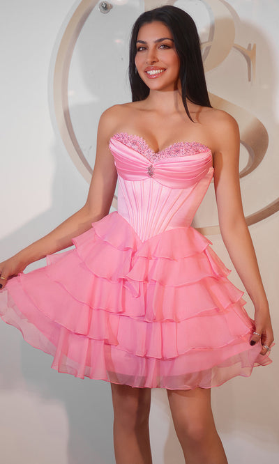 Portia and Scarlett PS25792 - Embellished Strapless Ruffled Dress Homecoming Dresses