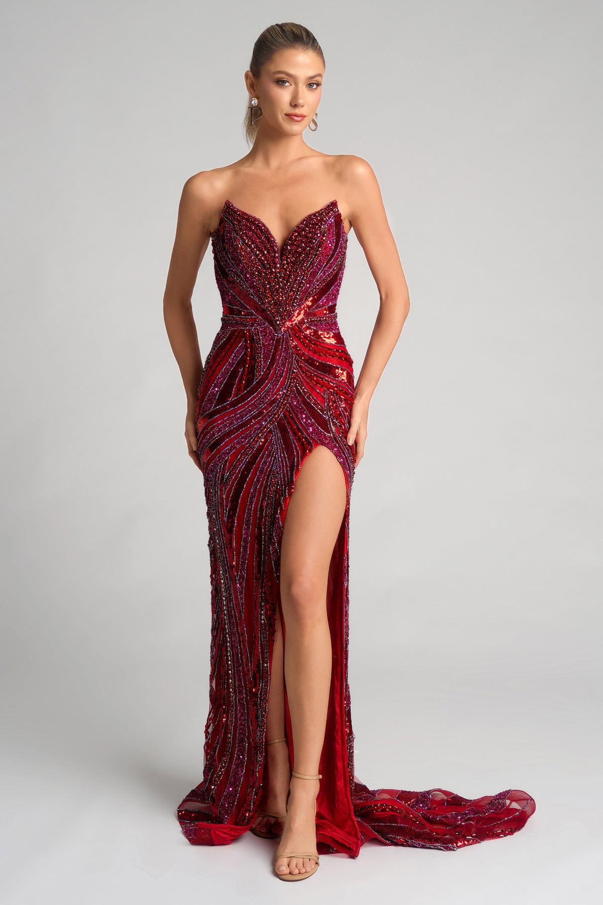 Portia and Scarlett PS25984C - Sequin Strapless Evening Dress