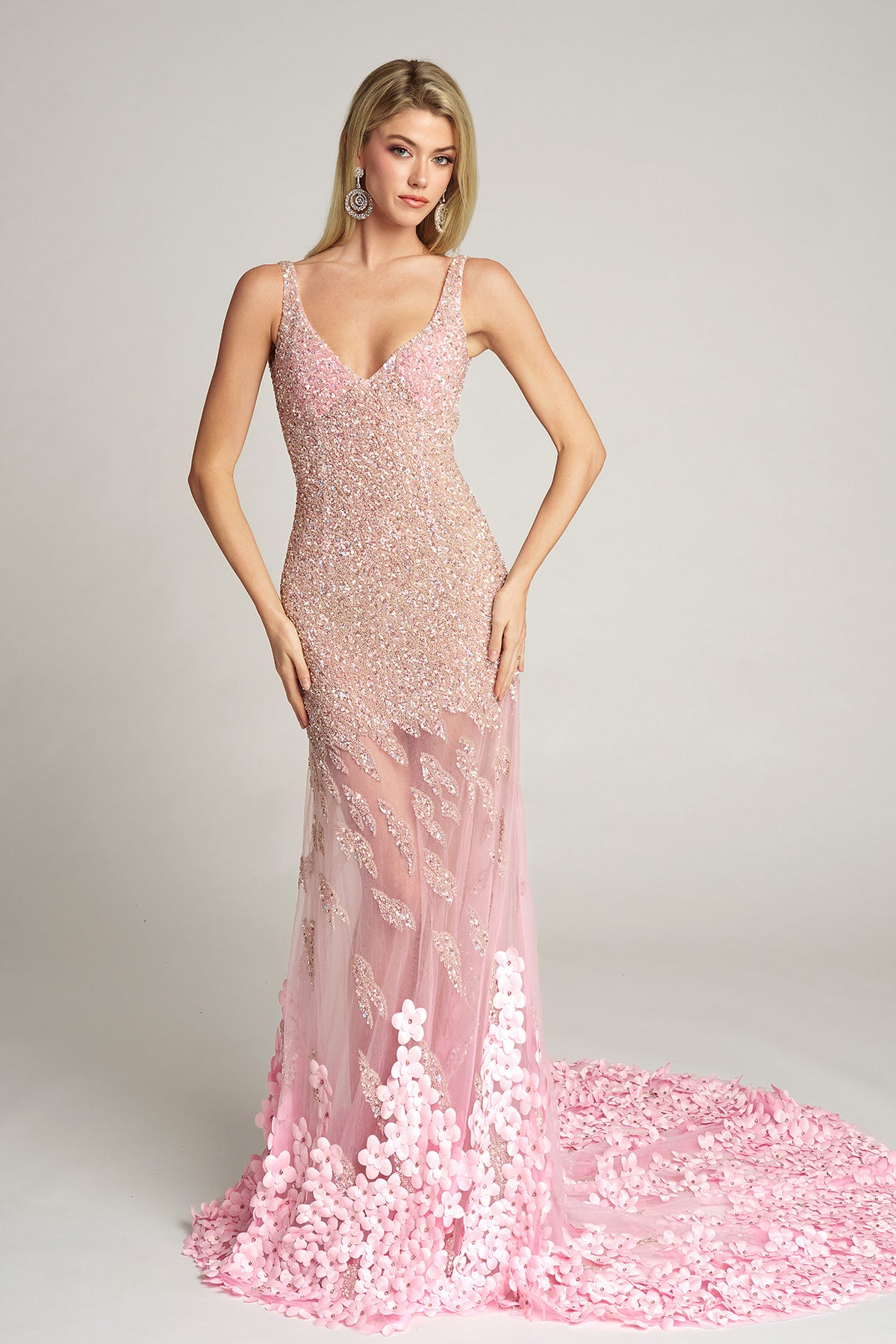 Portia and Scarlett PS25987C - Beaded Ornate Illusion Sheath Gown