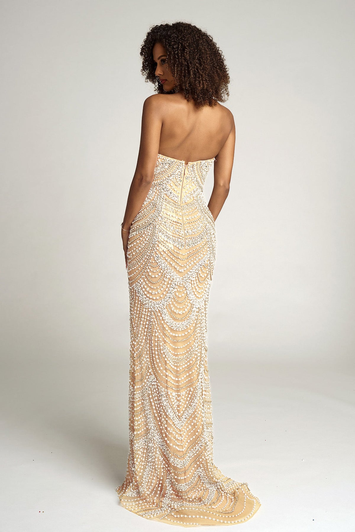 Portia and Scarlett PS25994C - Embellished V-Neck Formal Gown Slit