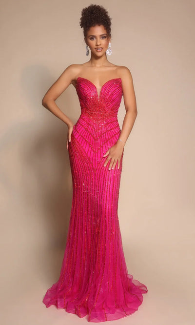 Portia and Scarlett PS26004 - Strapless V-Neckline Sparkle Dress Pageant Dresses