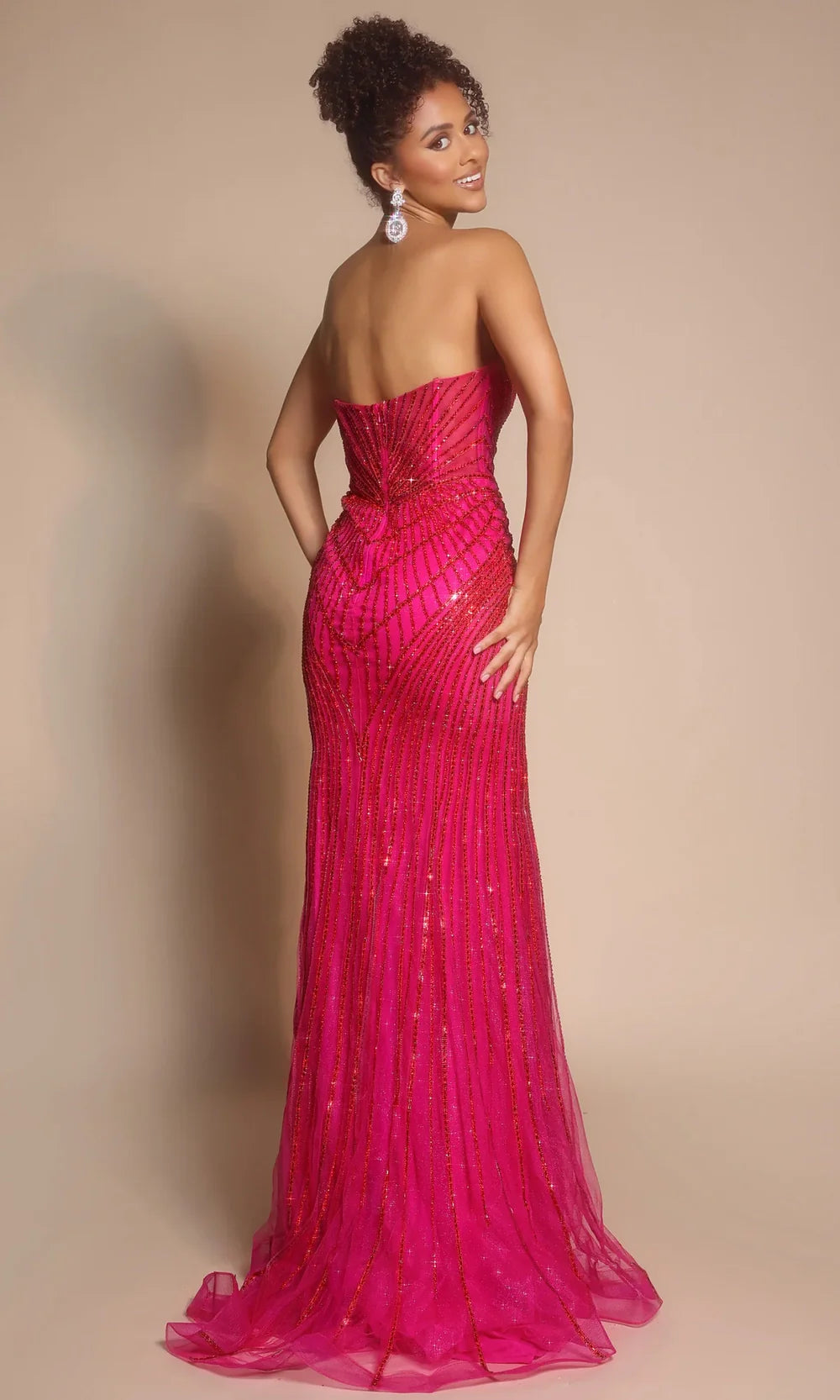 Portia and Scarlett PS26004 - Strapless V-Neckline Sparkle Dress Pageant Dresses