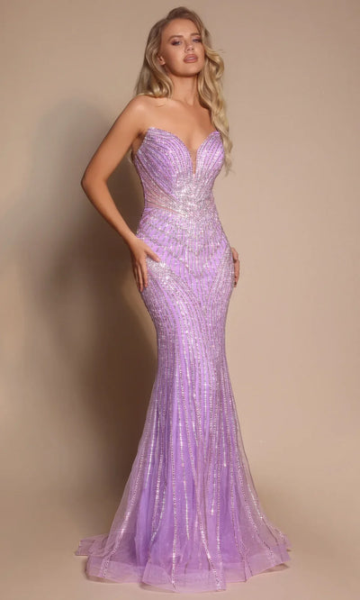 Portia and Scarlett PS26004 - Strapless V-Neckline Sparkle Dress Pageant Dresses