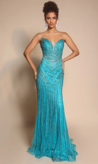 Portia and Scarlett PS26004 - Strapless V-Neckline Sparkle Dress Pageant Dresses