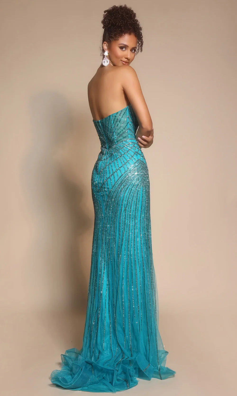 Portia and Scarlett PS26004 - Strapless V-Neckline Sparkle Dress Pageant Dresses