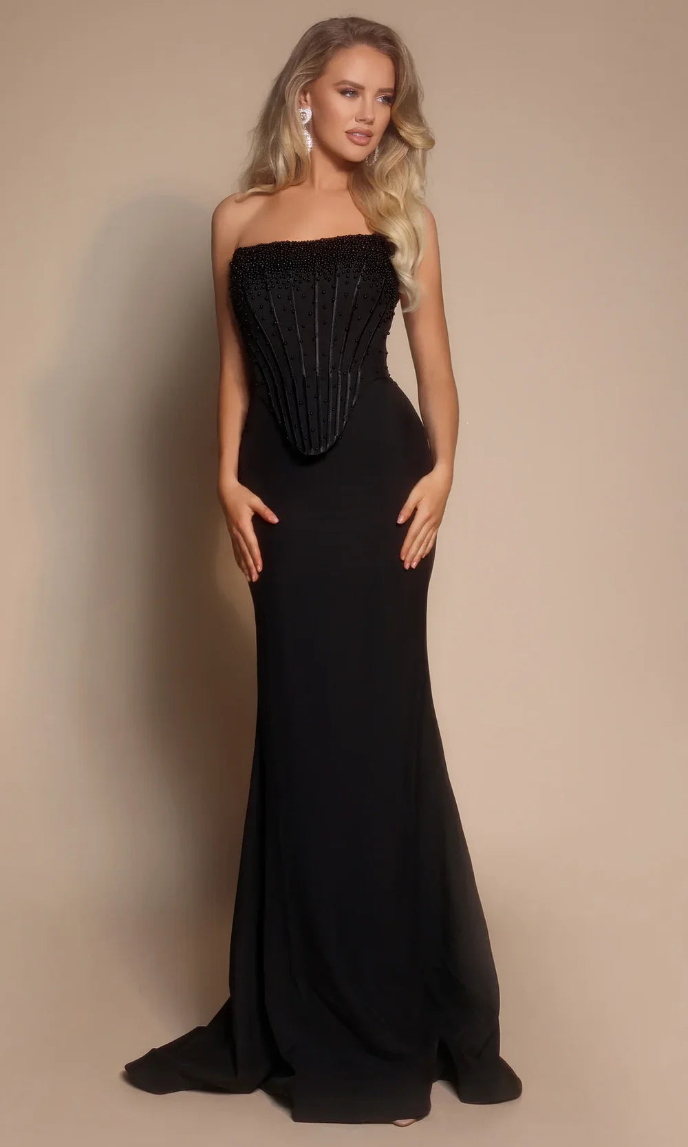 Portia and Scarlett PS26008 - Beaded Corset Bodice Sheath Dress Prom Dresses