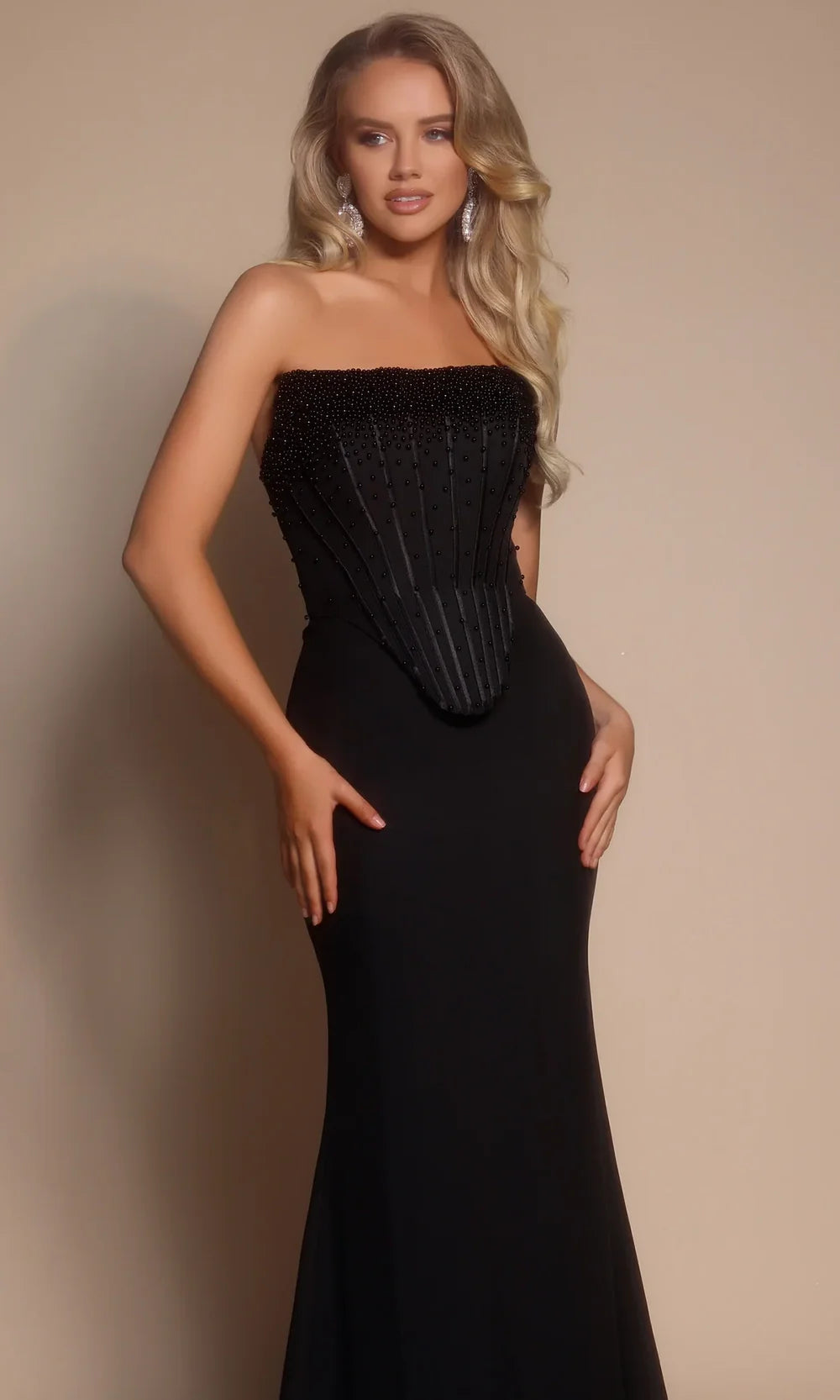 Portia and Scarlett PS26008 - Beaded Corset Bodice Sheath Dress Prom Dresses