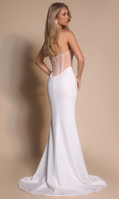 Portia and Scarlett PS26008 - Beaded Corset Bodice Sheath Dress Prom Dresses