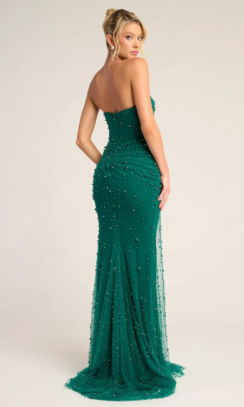 Portia and Scarlett PS26022 - Strapless Tulle Beaded Prom Dress Prom Dresses