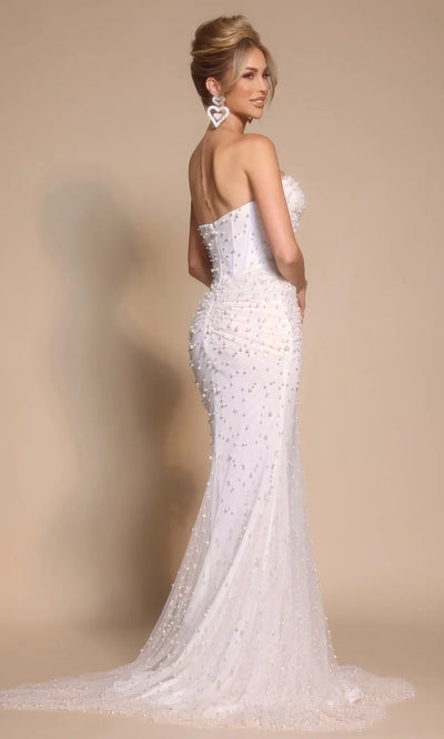 Portia and Scarlett PS26022 - Strapless Tulle Beaded Prom Dress Prom Dresses