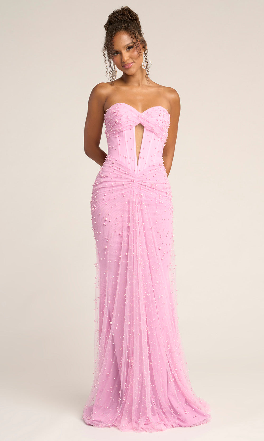 Portia and Scarlett PS26022 - Strapless Tulle Beaded Prom Dress Prom Dresses