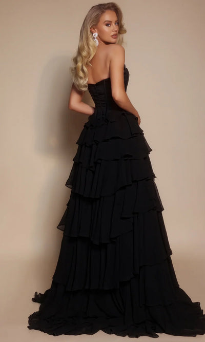 Portia and Scarlett PS26024 - Beaded Bust Ruffle A-Line Gown Prom Dresses