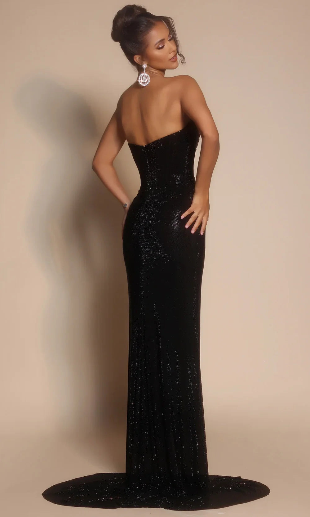 Portia and Scarlett PS26026 - Ruched Bodice Strapless Slit Dress Pageant Dresses