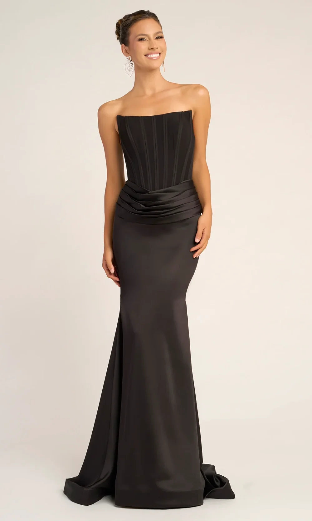 Portia and Scarlett PS26032 - Pleated Waist V-Back Long Dress