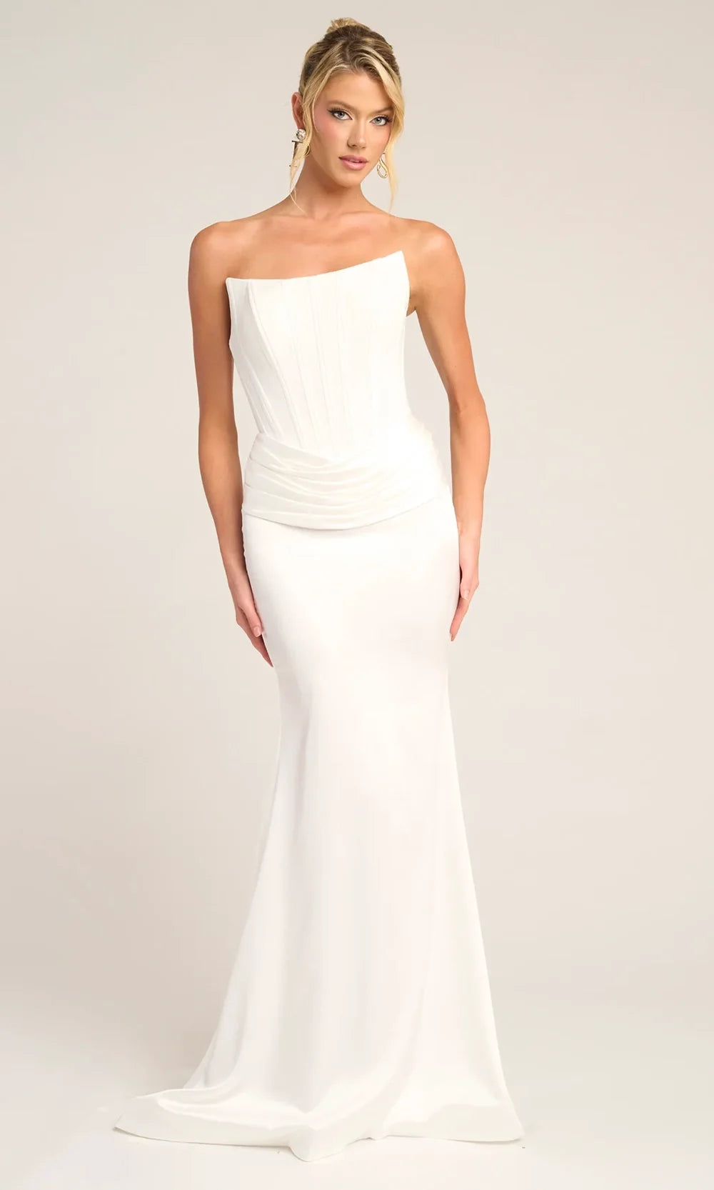 Portia and Scarlett PS26032 - Pleated Waist V-Back Long Dress