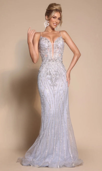 Portia and Scarlett PS26033 - Lace-Up Back Crystal Embroidered Dress Pageant Dresses