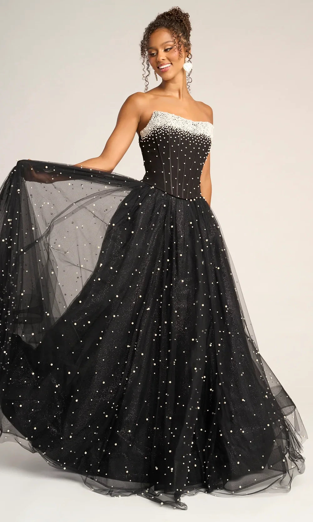 Portia and Scarlett PS26034 - A-Line Skirt Pearl Beaded Prom Gown Prom Dresses
