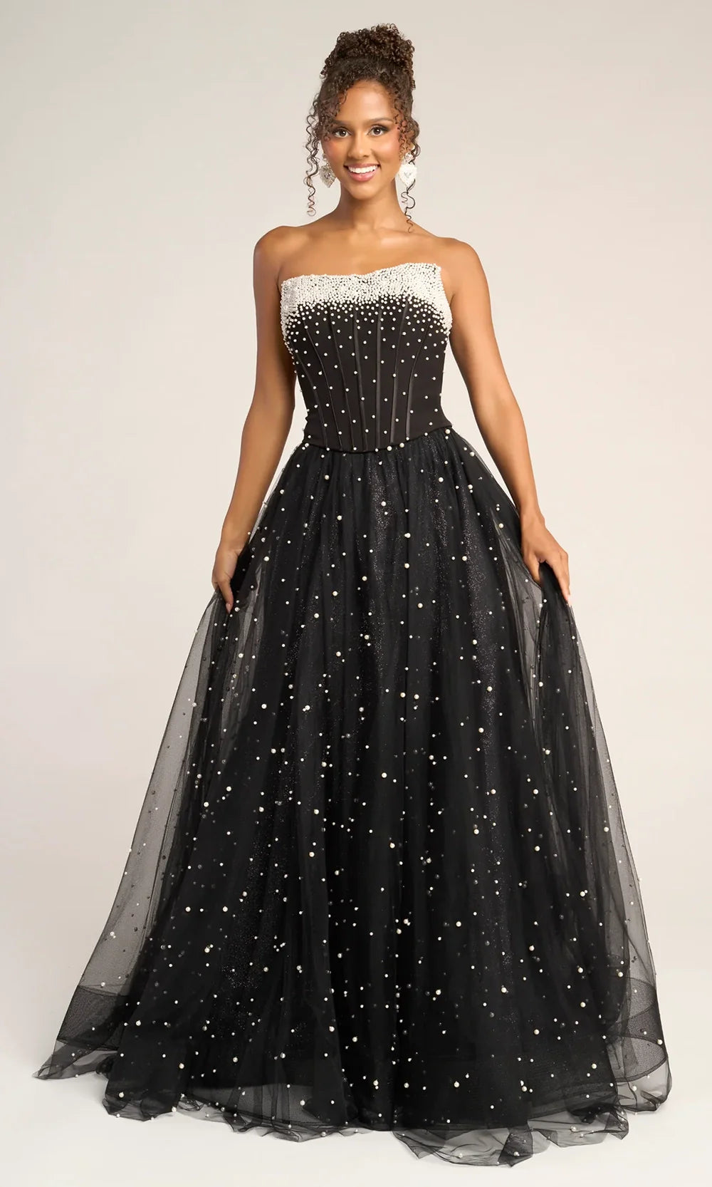 Portia and Scarlett PS26034 - A-Line Skirt Pearl Beaded Prom Gown Prom Dresses