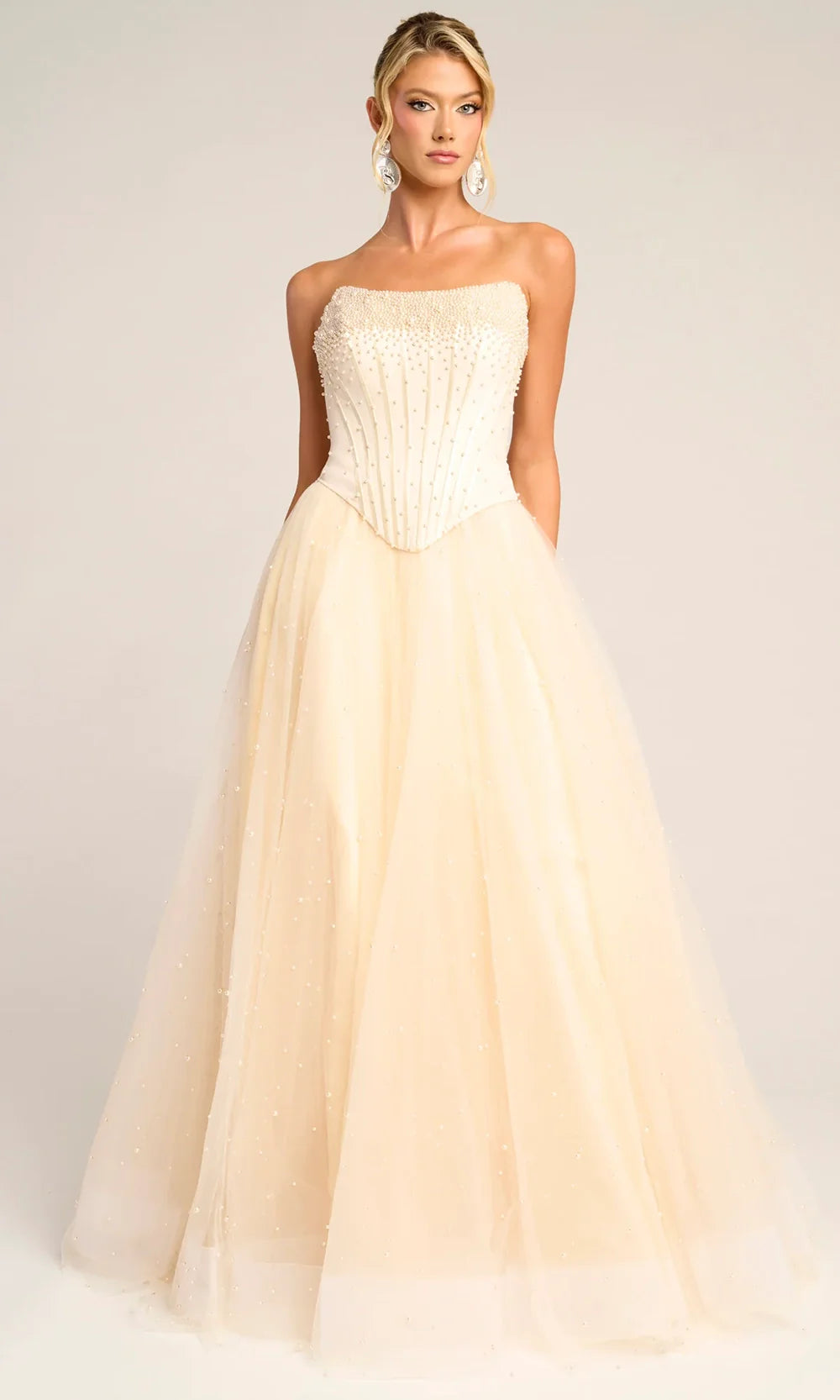 Portia and Scarlett PS26034 - A-Line Skirt Pearl Beaded Prom Gown Prom Dresses