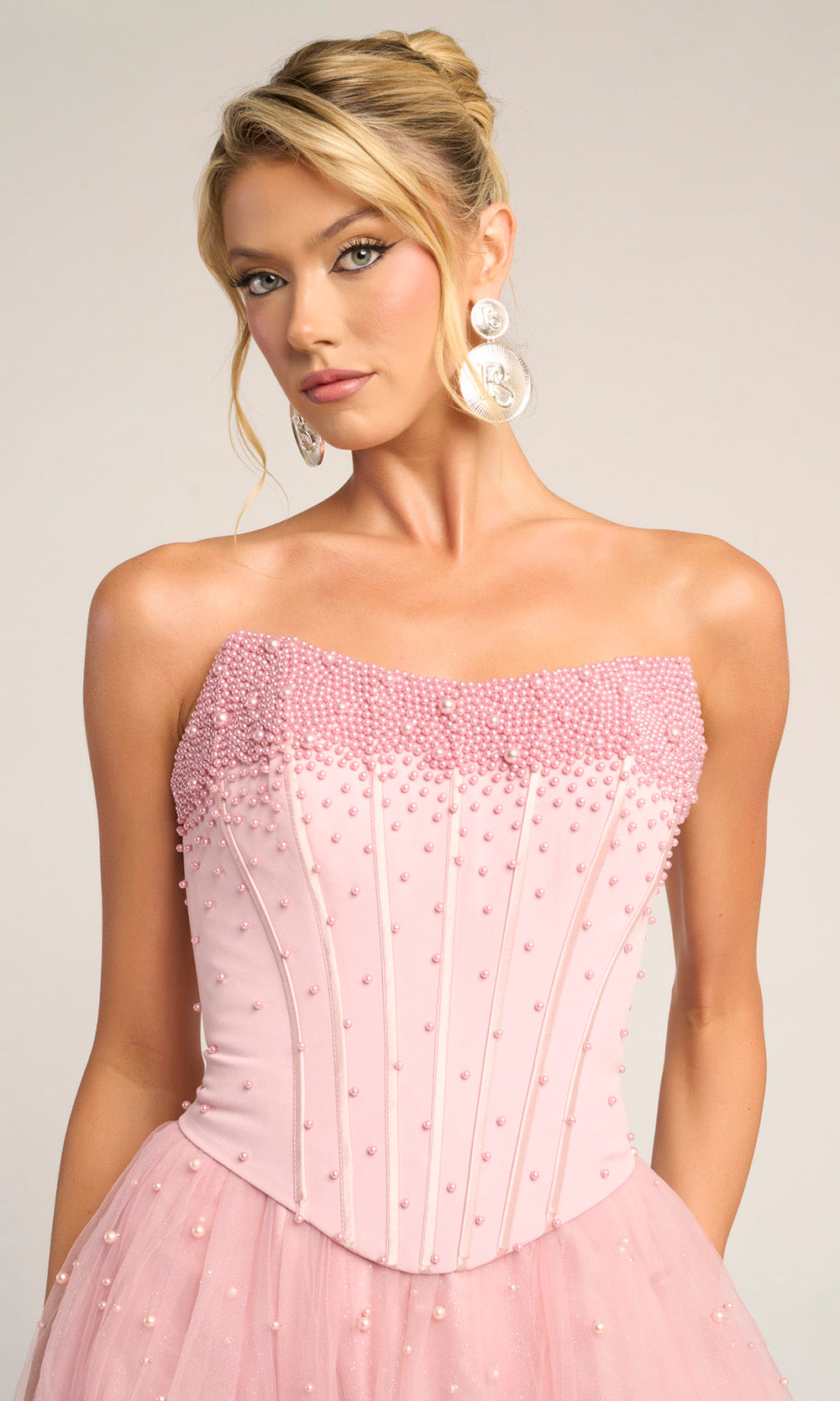 Portia and Scarlett PS26034 - A-Line Skirt Pearl Beaded Prom Gown Prom Dresses