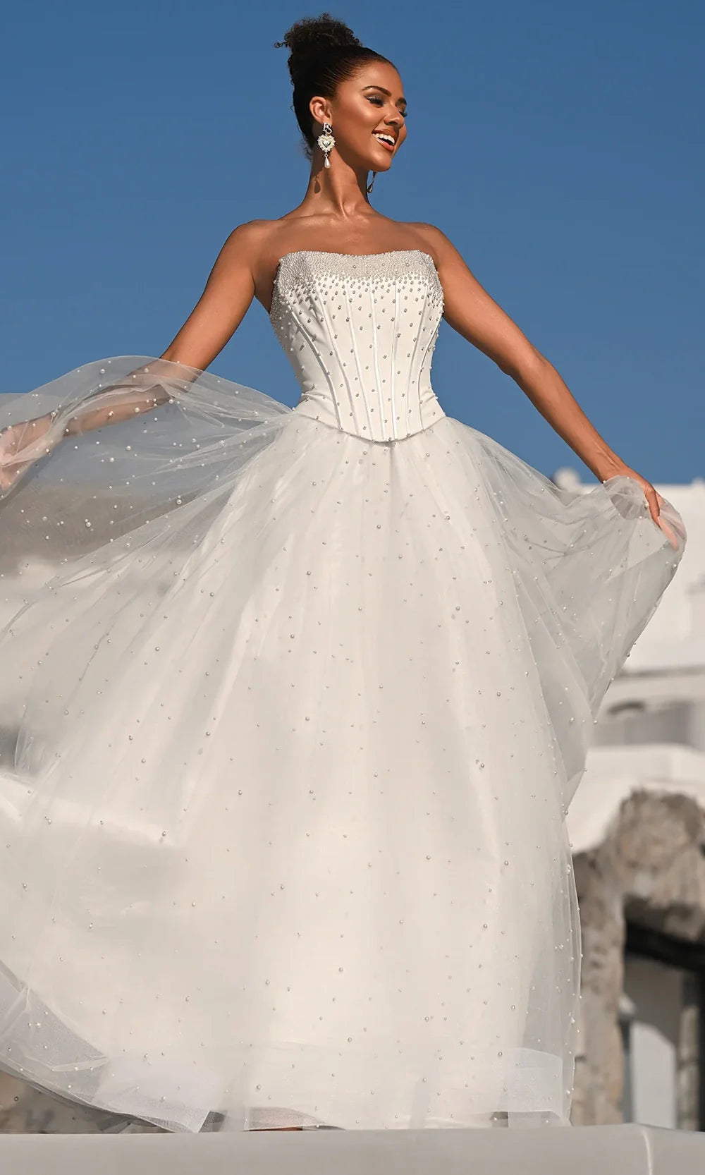 Portia and Scarlett PS26034 - A-Line Skirt Pearl Beaded Prom Gown Prom Dresses
