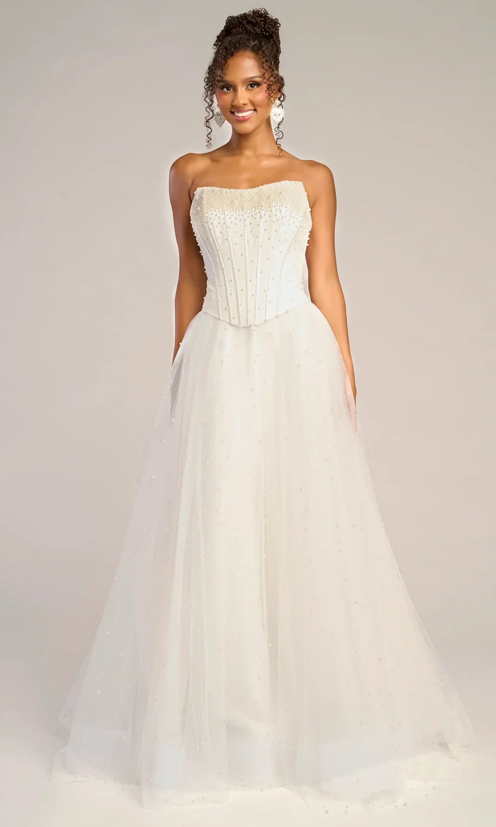 Portia and Scarlett PS26034 - A-Line Skirt Pearl Beaded Prom Gown Prom Dresses
