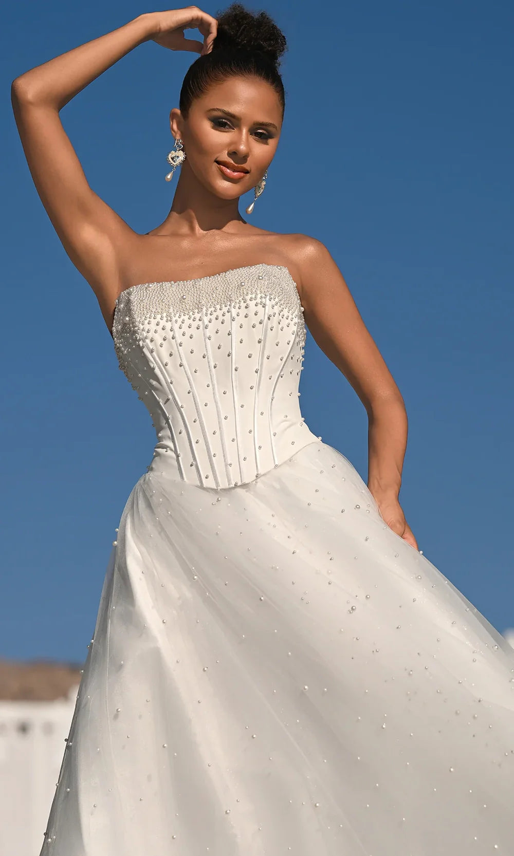 Portia and Scarlett PS26034 - A-Line Skirt Pearl Beaded Prom Gown Prom Dresses