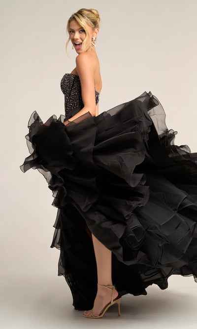 Portia and Scarlett PS26037 - Tiered Ruffle Sweetheart Long Dress Prom Dresses