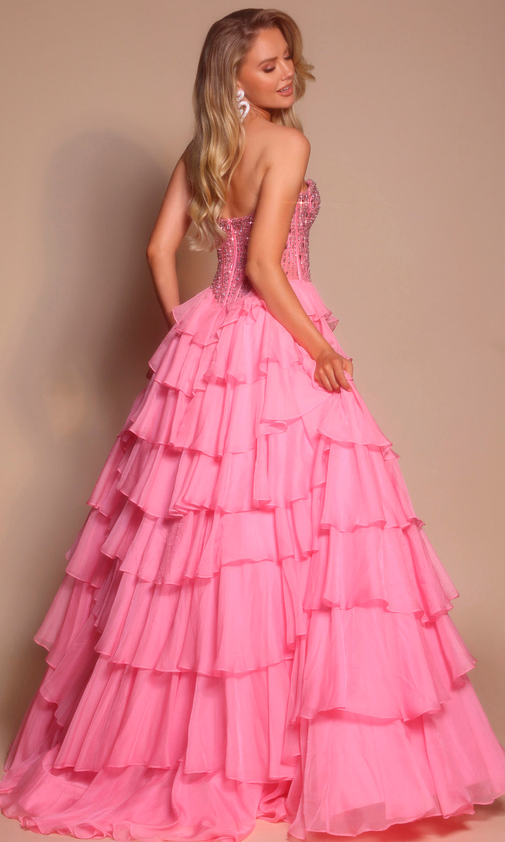 Portia and Scarlett PS26037 - Tiered Ruffle Sweetheart Long Dress Prom Dresses