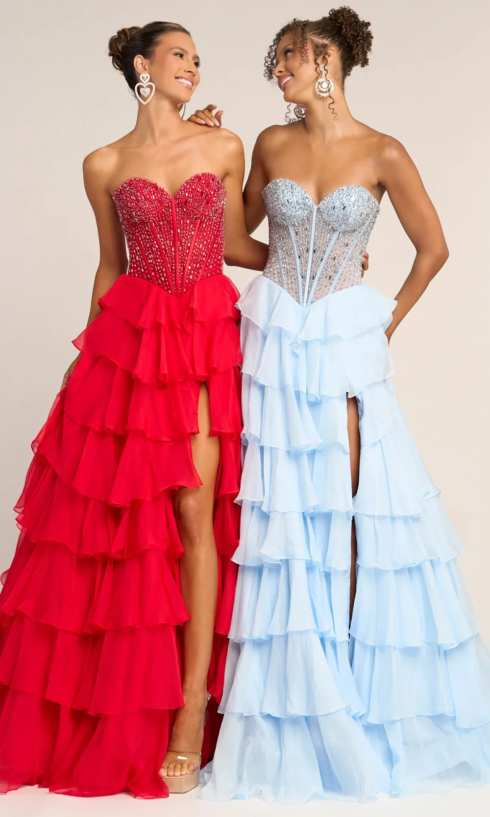Portia and Scarlett PS26037 - Tiered Ruffle Sweetheart Long Dress Prom Dresses